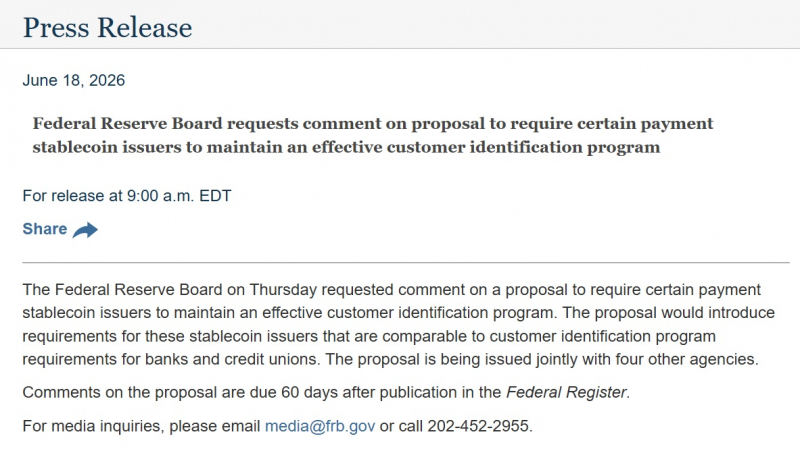 ФРС США предложила распространить требования KYC на стейблкоины &mdash; Крипто Новости