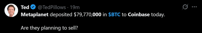 Metaplanet перевела 1 000 BTC в систему хранения Coinbase Prime Custody &mdash; Крипто Новости