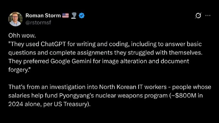&laquo;Roman Storm&raquo; обвинила Google и OpenAI в связи с приговором Министерства юстиции США по делу о криптовалютах &mdash; Крипто Новости