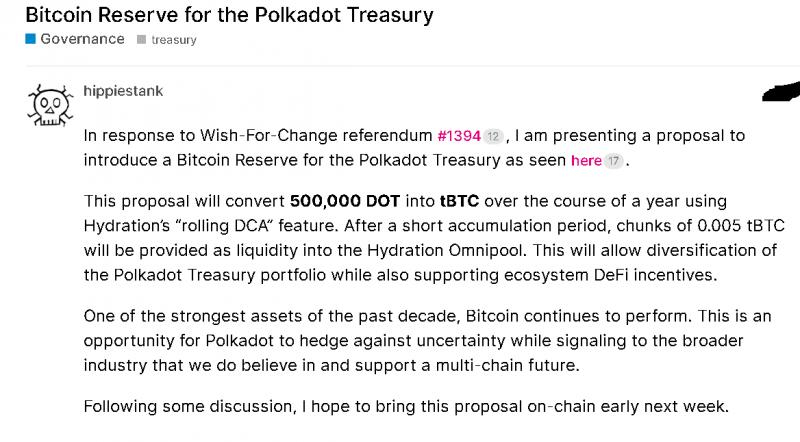 Сообщество Polkadot спорит из-за продажи 500&nbsp;тыс DOT для&nbsp;резерва биткоинов &mdash; Крипто Новости