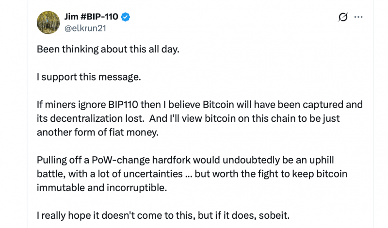 Сторонники BIP-110 готовятся к переходу на PoW в случае, если майнеры откажутся от плана &laquo;мягкого форка&raquo; &mdash; Крипто Новости