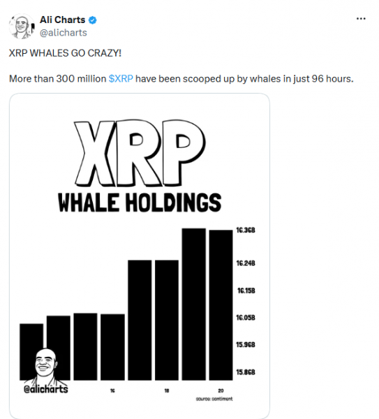 За несколько дней XRP-киты скупили более 300 млн токенов &mdash; Крипто Новости