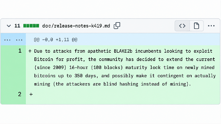 Форк Биткойна BLAKE2b предлагает майнерам подождать 45 дней, прежде чем распоряжаться своими монетами &mdash; Крипто Новости