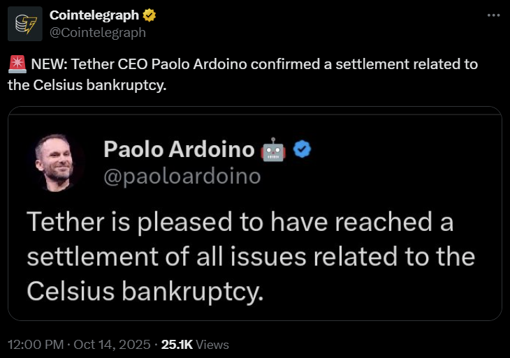 Tether урегулировал иски Celsius на $300 млн &mdash; Крипто Новости